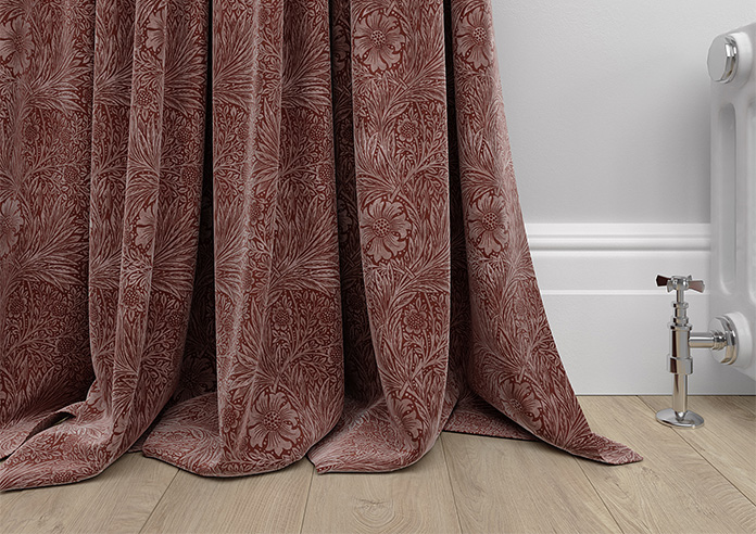 William Morris At Home Marigold Velvet, Berry - Made to Measure Curtains - Image 6